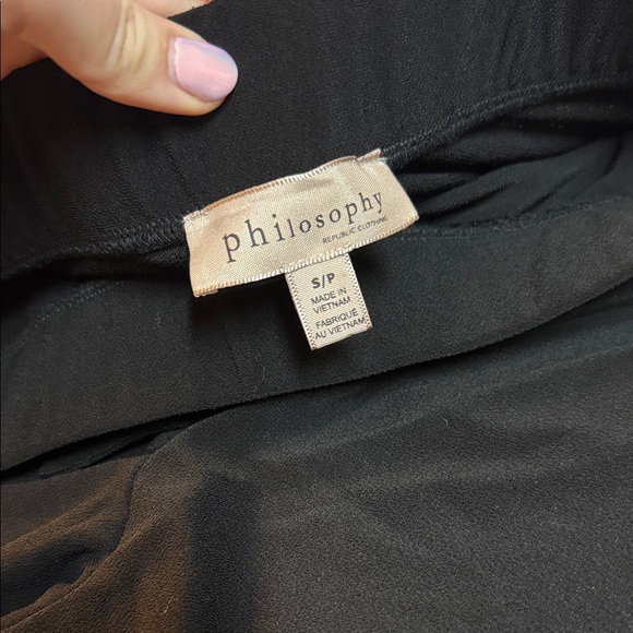 Philosophy Black Belted Trousers - Picture 2 of 4